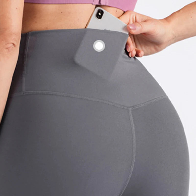 Women Sport Leggings Gym Running Shorts Breathable Sport Fitness Yoga Leggings With Inner Pocket