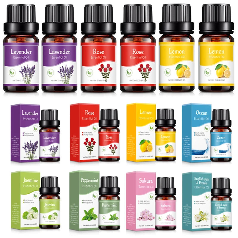 1/2Pcs 10ml Air Freshener Car Perfume Refill Essential Oils for Aroma Diffuser Fragrance Humidifier Essential Oil Freshener